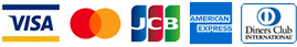 VISA、MASTER、JCB、AMEX、Diners