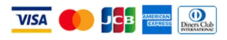 VISA、MASTER、JCB、AMEX、Diners