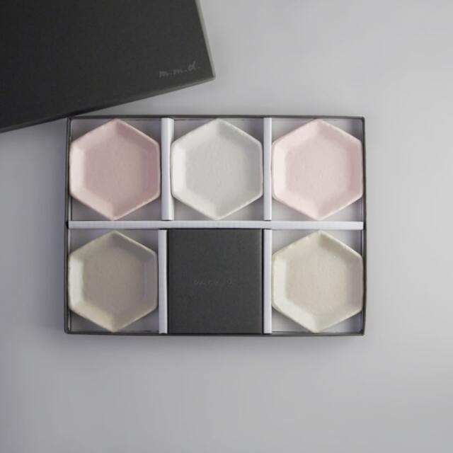 六角豆皿5枚セット muted colors line