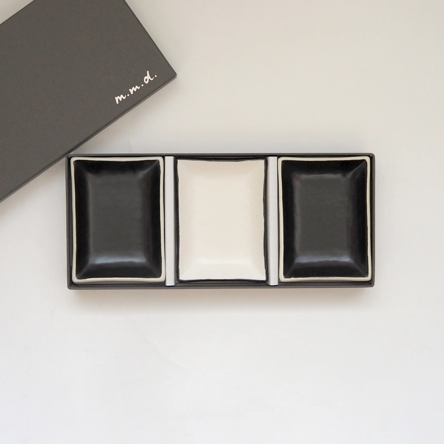 m.m.d. 豆皿3枚セット monochrome line 復刻シリーズ